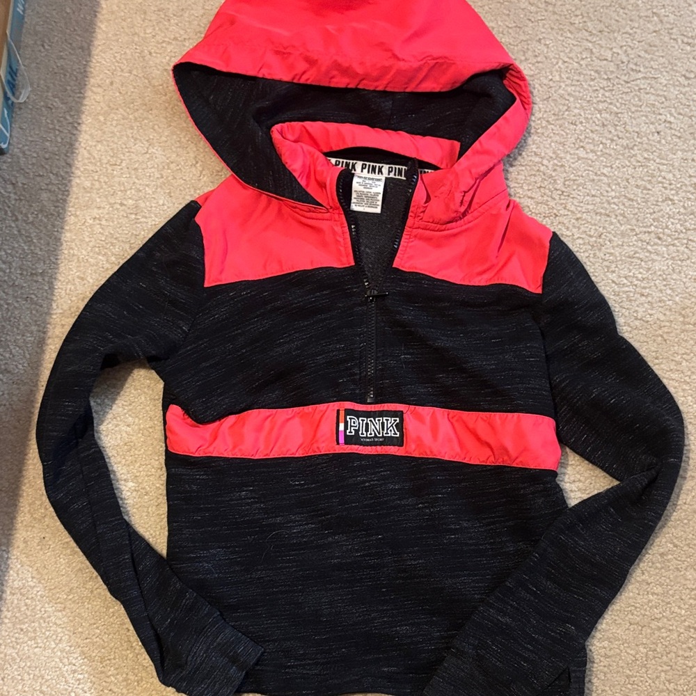 PINK Victoria's Secret pink and Black Hoodie